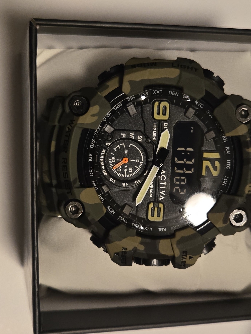 Activa x Invicta BlackOps Men’s Camo Dual Time Watch 56mm ACW1637-004 NWT